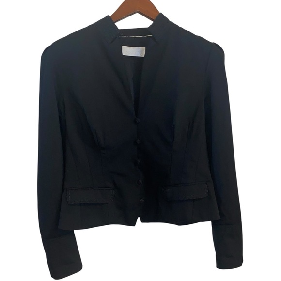 Vtg Y2K Badgley Mischka Black Mock Neck Asian influence blazer Taylored fit - Picture 10 of 16